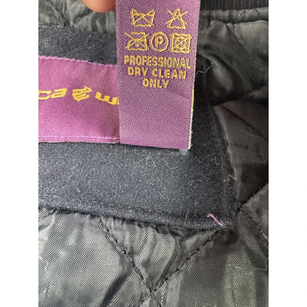 Rocawear Jacket Mens 4XL Navy Wool Blend Varsity Bomber Full Zip Quilted Lined